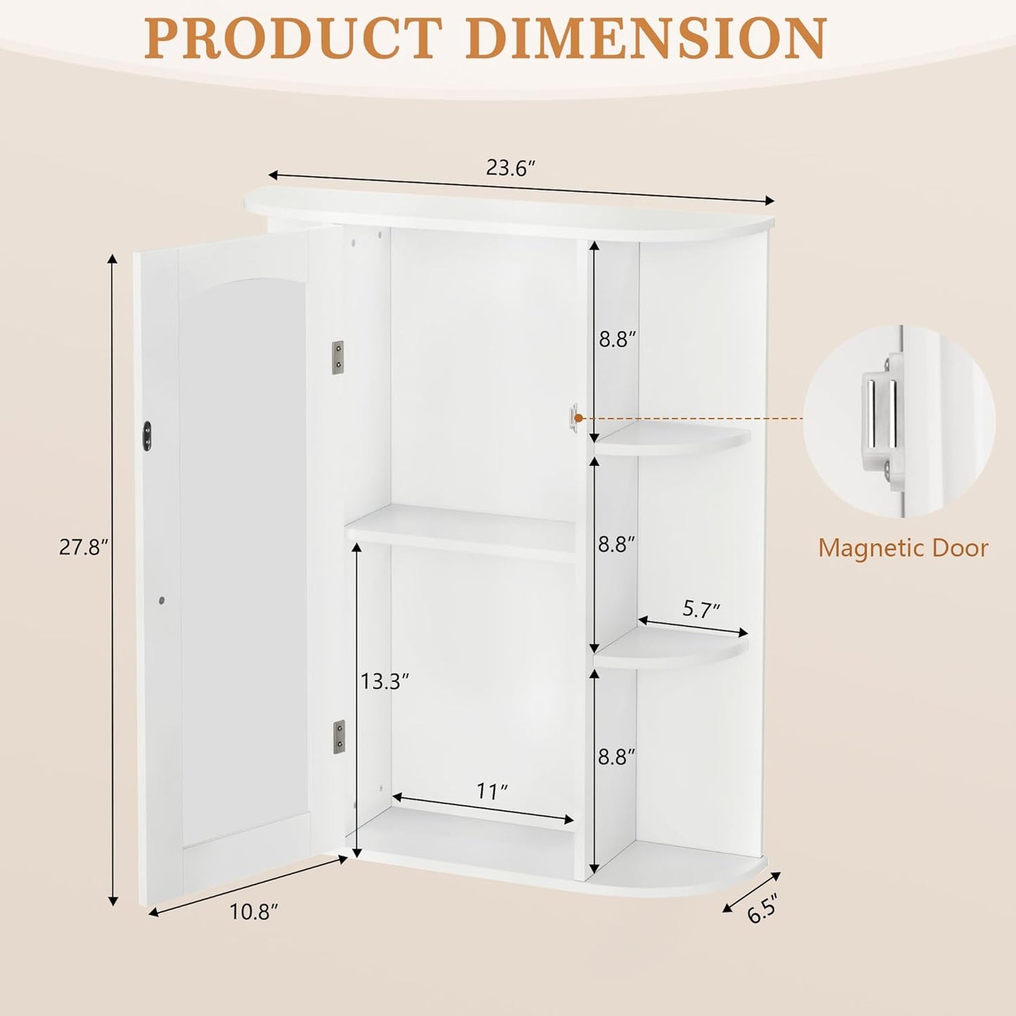 Mueble de Pared para Baño VECELO con Espejo
