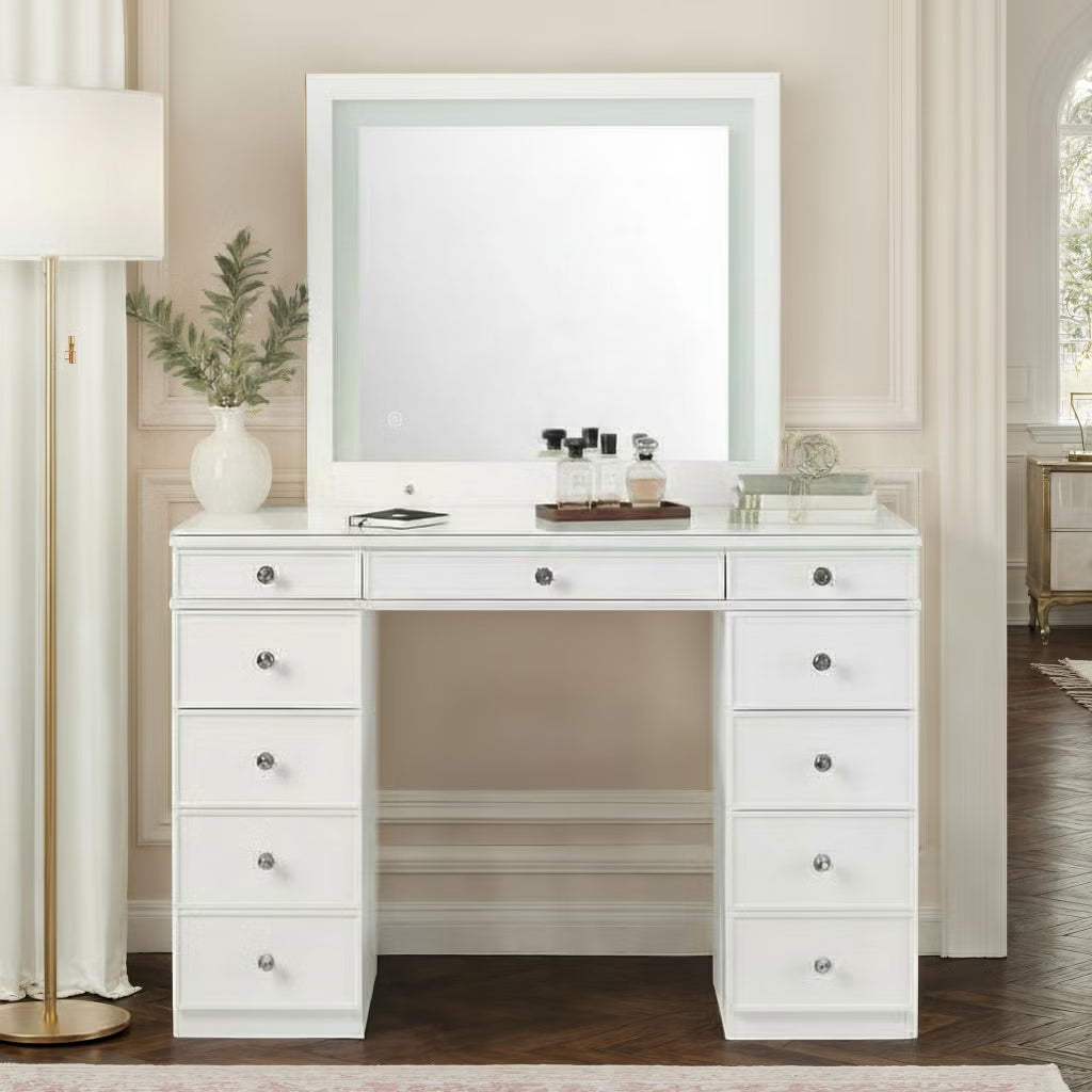 Tresanti Kathryn Vanity Table with Adjustable LED Lighted Mirror