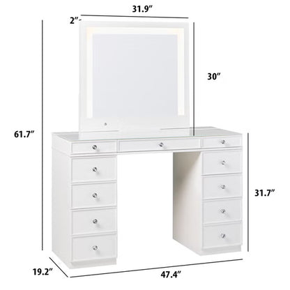Tresanti Kathryn Vanity Table with Adjustable LED Lighted Mirror