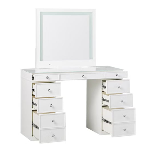 Tresanti Kathryn Vanity Table with Adjustable LED Lighted Mirror