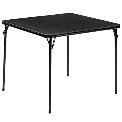 VECELO Portable Folding Card Table Square and Chair Sets with Collapsible Legs & Vinyl Upholstery (5 PCS)