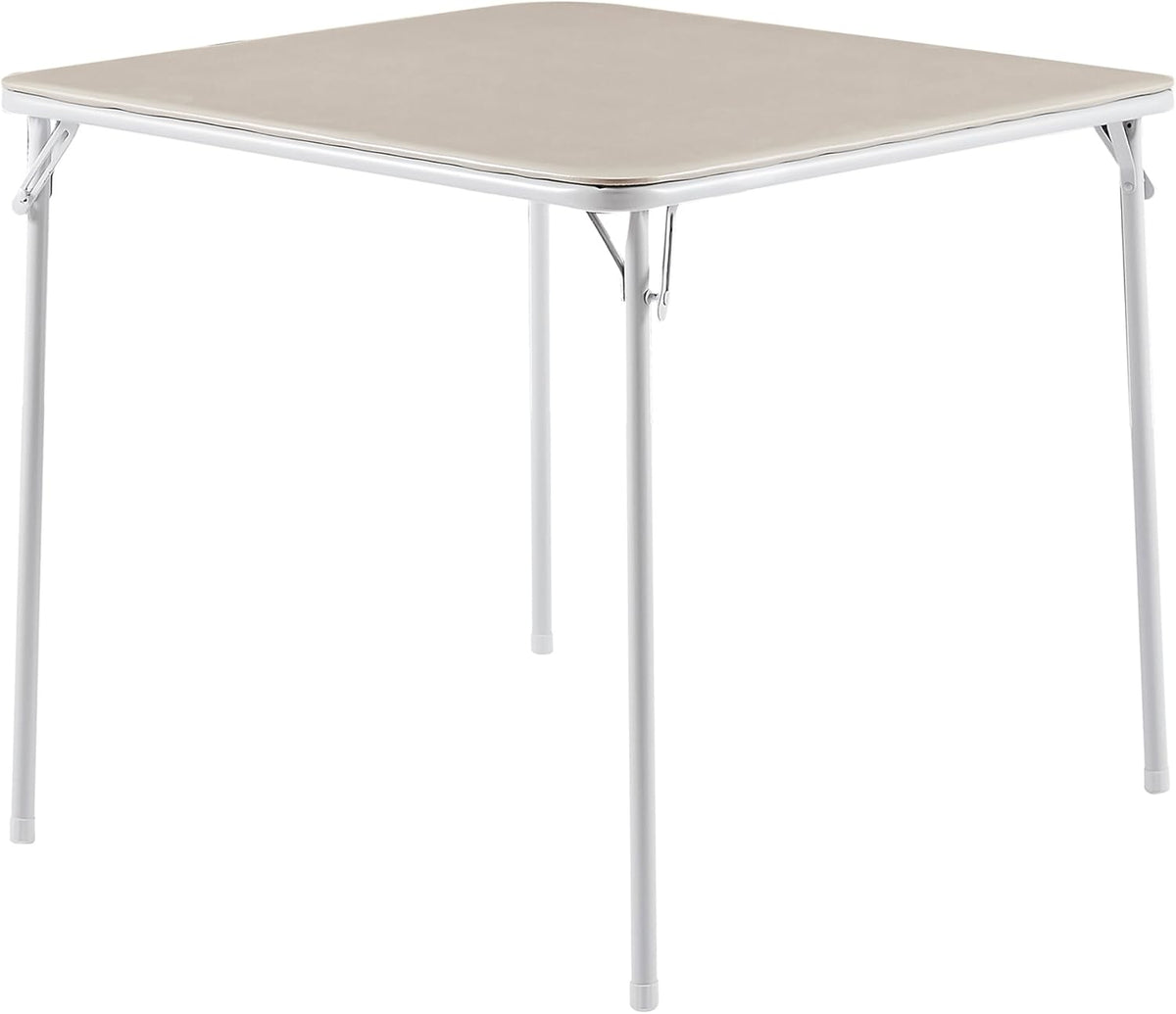 VECELO Portable Folding Card Table Square and Chair Sets with Collapsible Legs & Vinyl Upholstery (5 PCS)