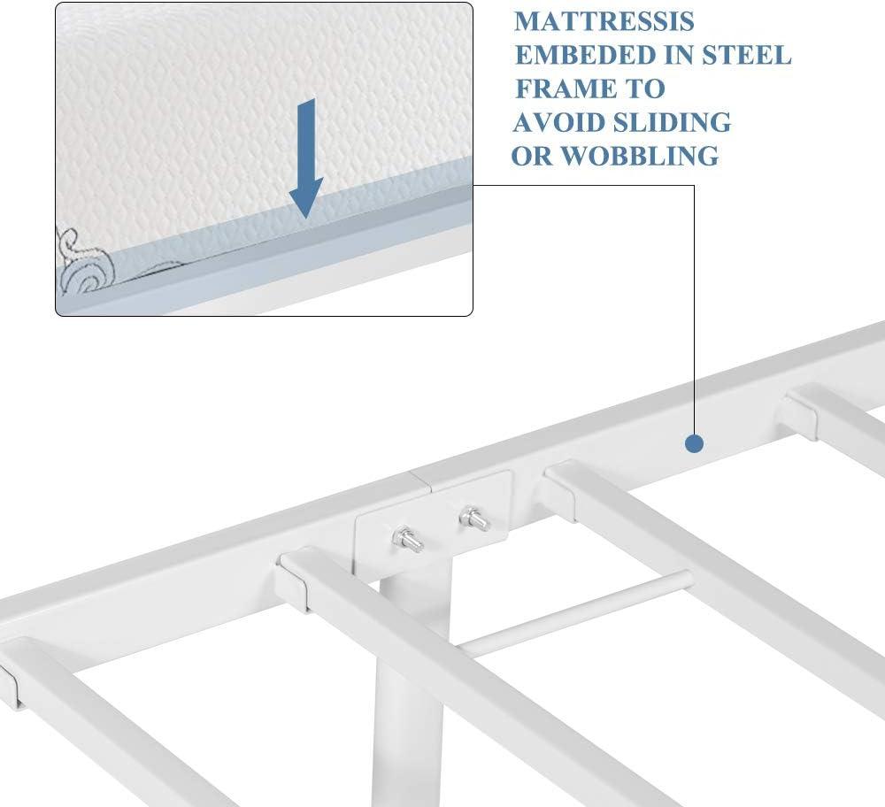VECELO Modern Metal Platform Bed Frame Mattress Foundation with Headboard and Footboard