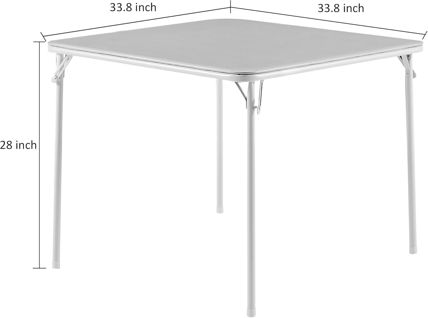 VECELO Portable Folding Card Table Square and Chair Sets with Collapsible Legs & Vinyl Upholstery (5 PCS)