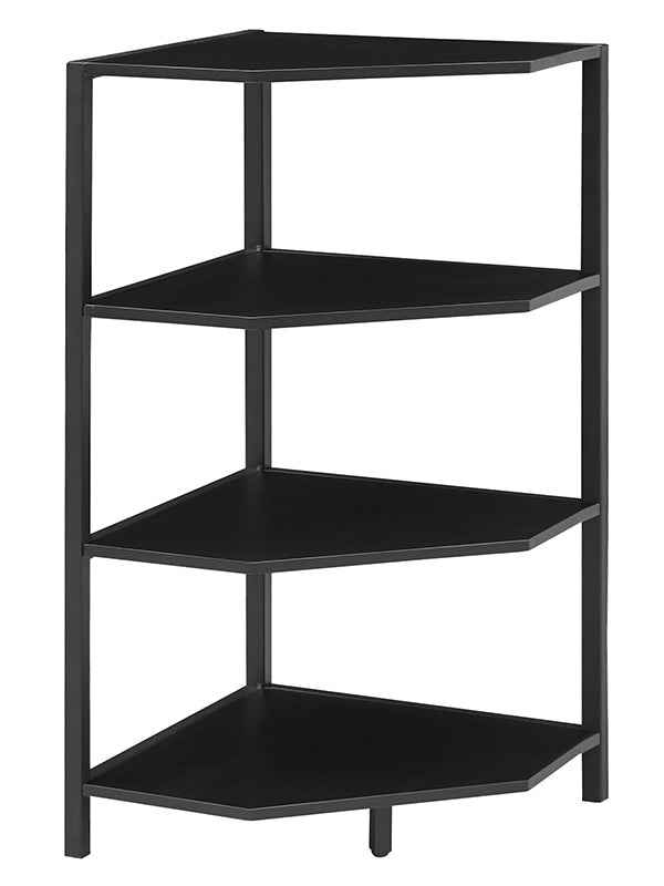 VECELO 79 cm hohes Eckregal/4-stöckiges Standregal mit Metallrahmen