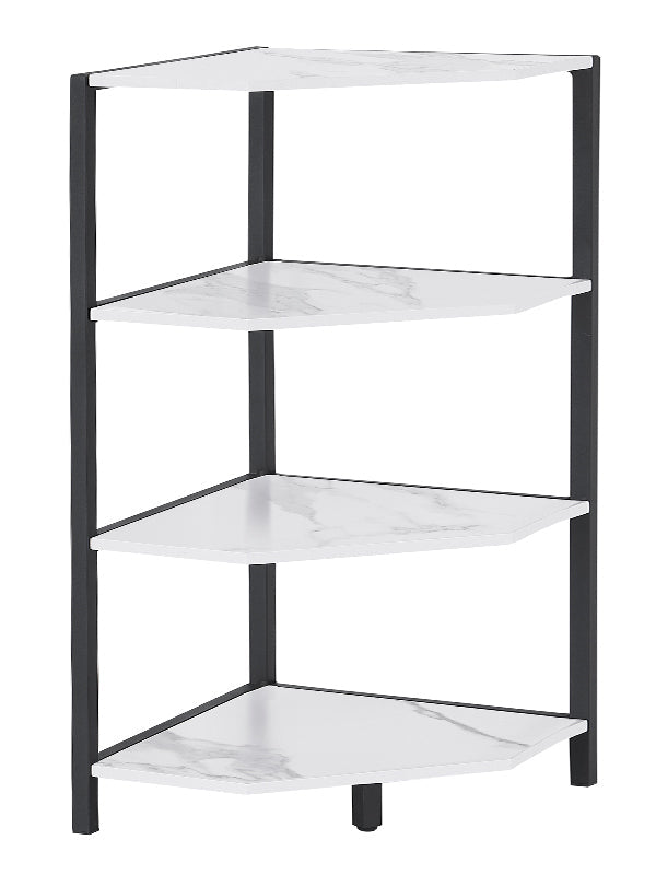 VECELO 79 cm hohes Eckregal/4-stöckiges Standregal mit Metallrahmen