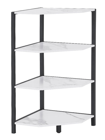 VECELO 79 cm hohes Eckregal/4-stöckiges Standregal mit Metallrahmen
