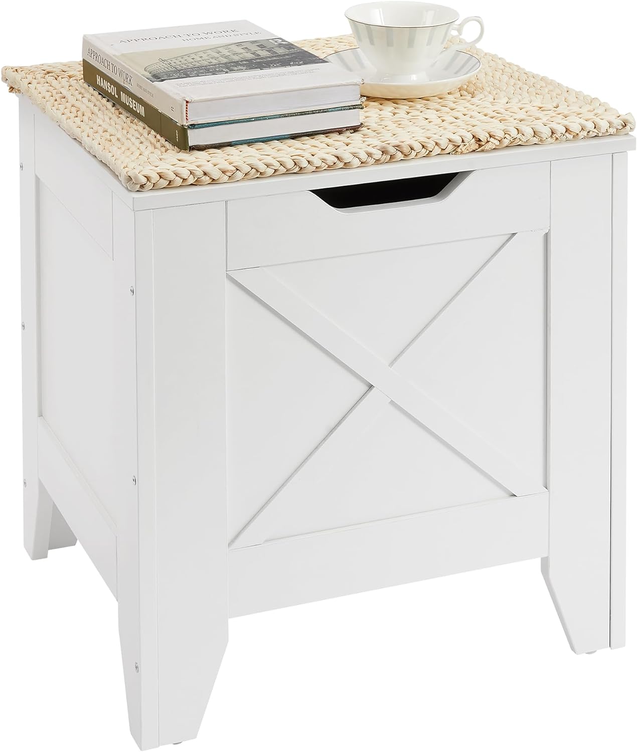 VECELO Modern Shoe Bench for Storage,Toy Chest Ottoman