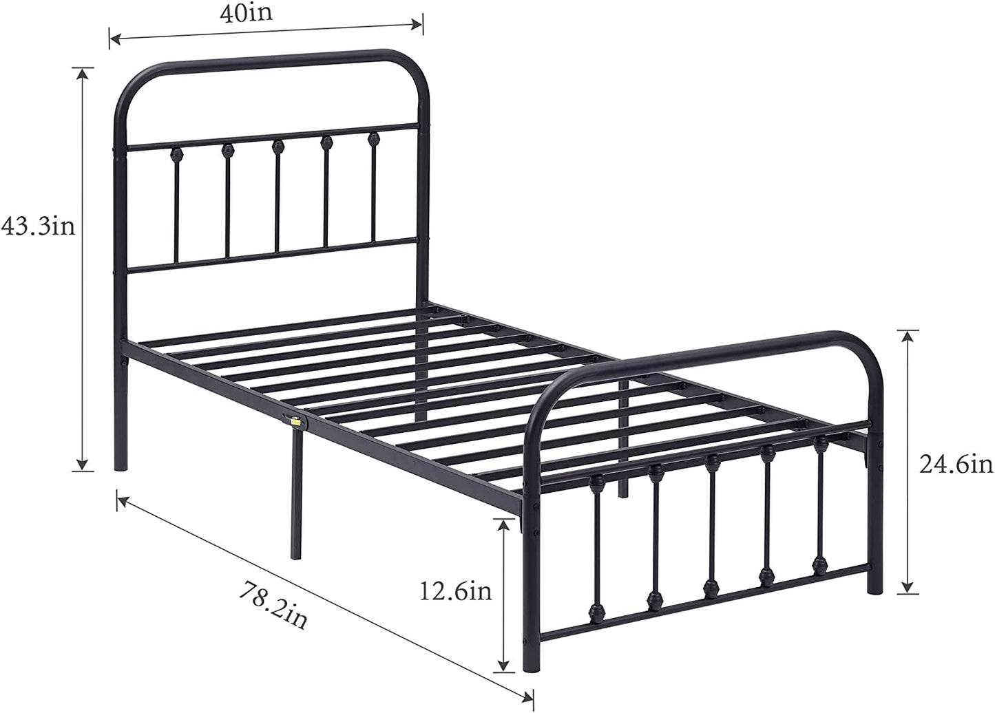 VECELO Metal Platform Bed Frame Mattress Foundation Modern&Simple Style
