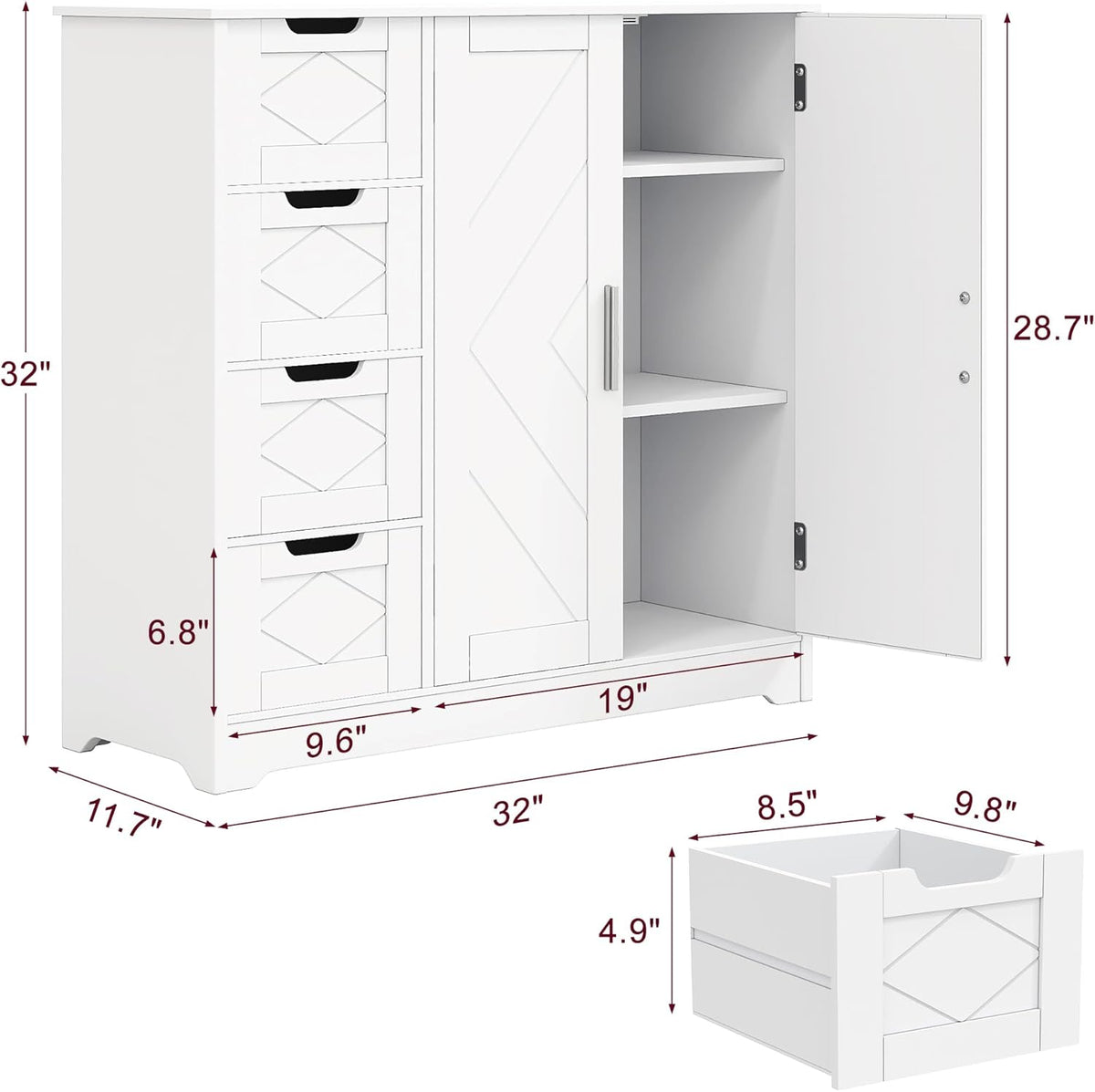 Mueble de baño con cajones VECELO
