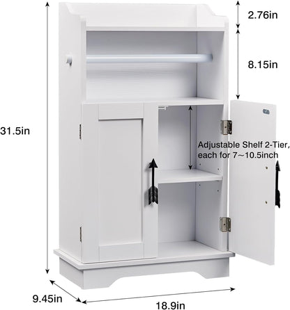 VECELO Mueble organizador de papel higiénico para baño, soporte para rollos y toallas de papel
