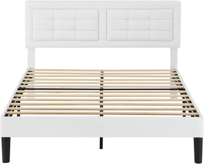 Base de cama tapizada VECELO con cabecero de altura ajustable