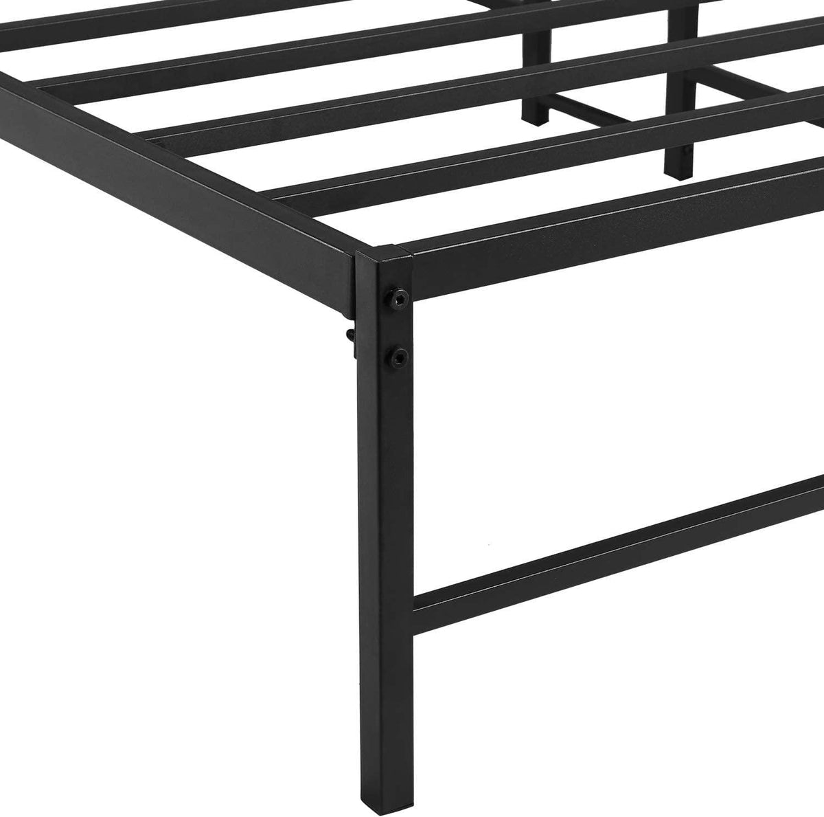 VECELO 14" Black Platform Bed Frame/Mattress Foundation/No Box Spring Needed/Steel Slat Support