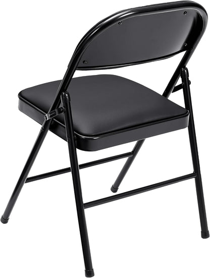 VECELO Portable Folding Card Table Square and Chair Sets with Collapsible Legs & Vinyl Upholstery (5 PCS)