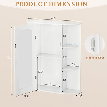 Mueble de Pared para Baño VECELO con Espejo
