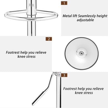 VECELO Verstellbare Barhocker im Thekenhöhe, 2er-Set