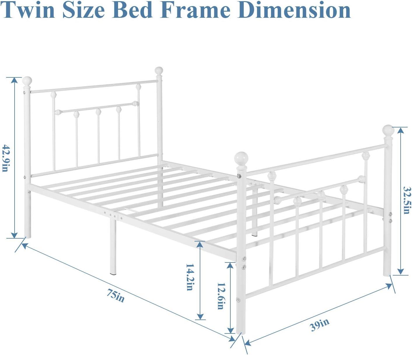 VECELO Modern Metal Platform Bed Frame Mattress Foundation with Headboard and Footboard
