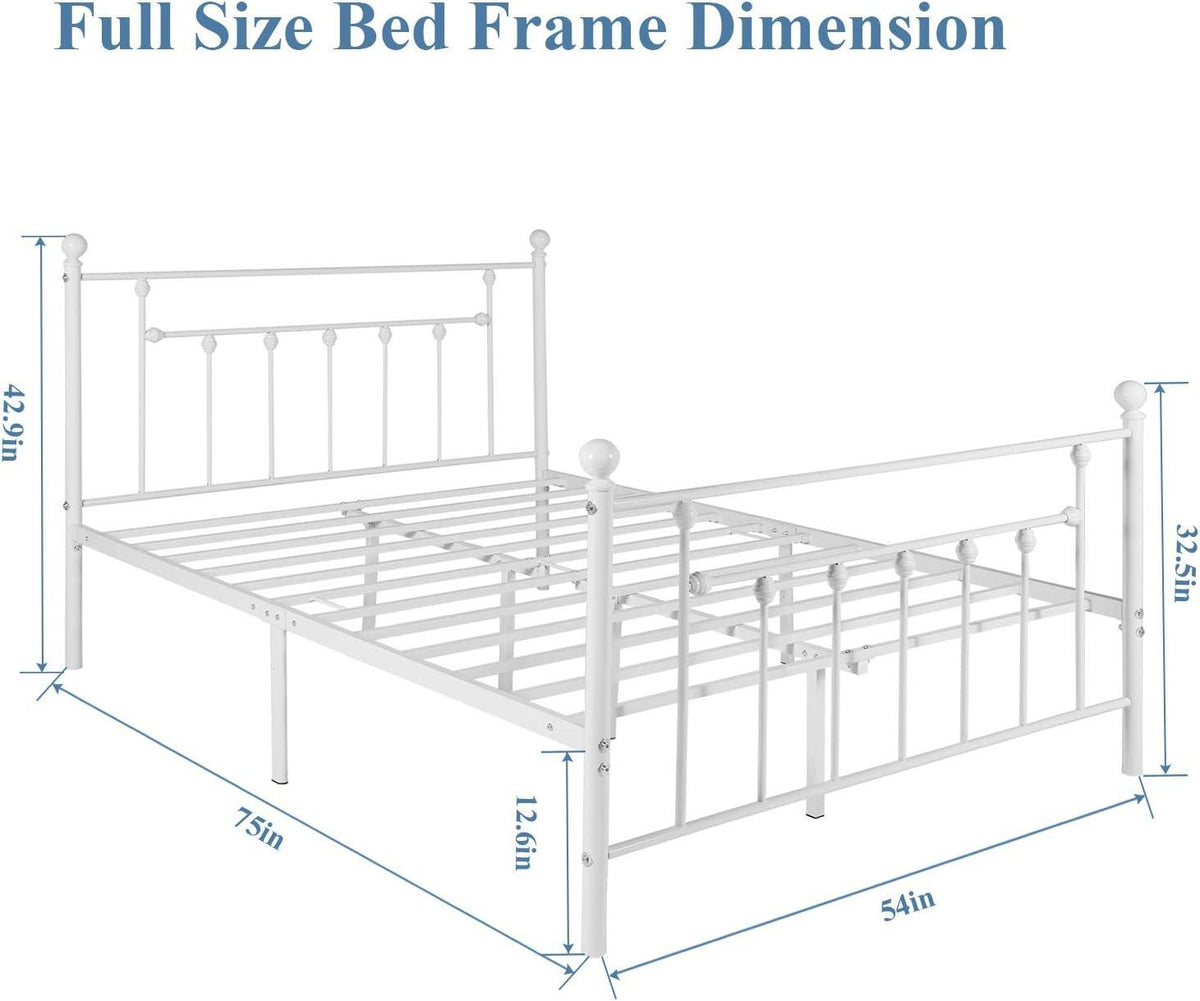 VECELO Modern Metal Platform Bed Frame Mattress Foundation with Headboard and Footboard
