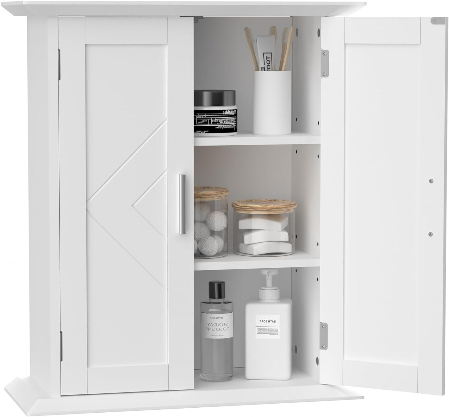 VECELO Badschrank stehend, Holz-Aufbewahrungsorganizer