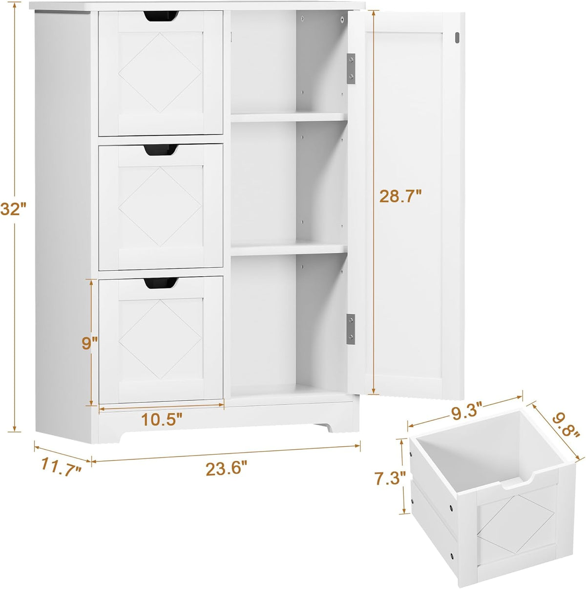 Mueble de baño con cajones VECELO