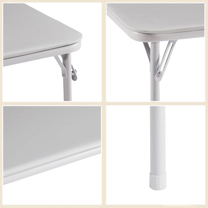 VECELO Portable Folding Card Table Square and Chair Sets with Collapsible Legs & Vinyl Upholstery (5 PCS)
