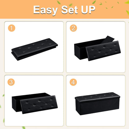 VECELO Storage Ottoman Bench End of Bed 43'' Footstool Footrest Stool Shoestool