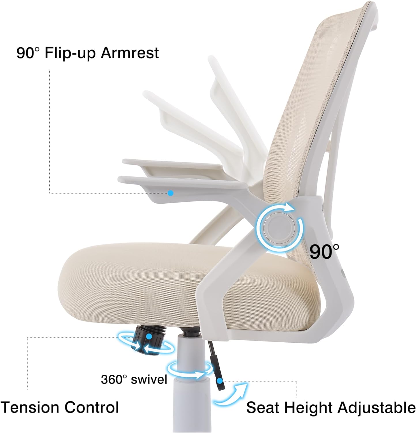 VECELO Mid-Back Swivel Ergonomic Office Chair