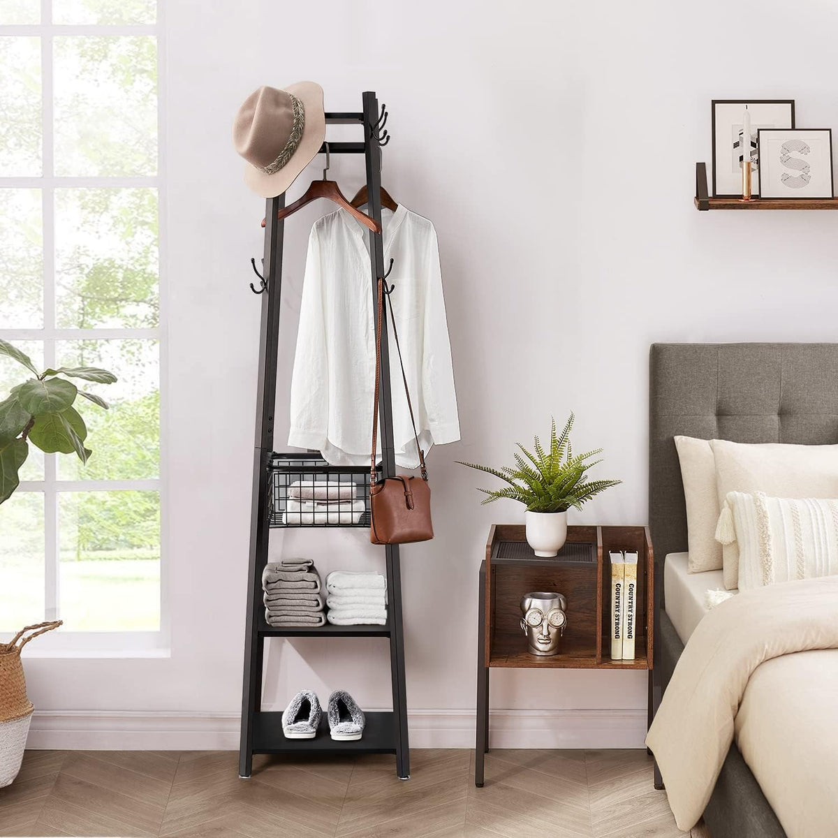 VECELO Coat Rack Freestanding Hall Tree