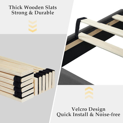 Base de cama tapizada VECELO con cabecero de altura ajustable