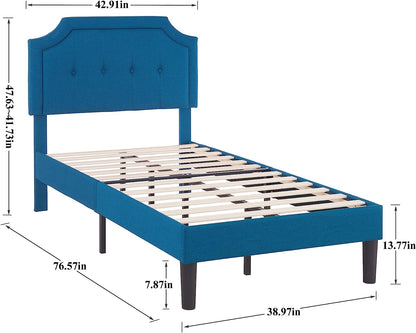 VECELO Premium Upholstered Platform Bed Diamond Stitched Panel Headboard