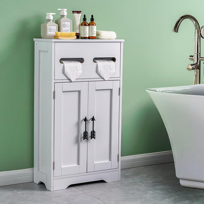 VECELO Mueble organizador de papel higiénico para baño, soporte para rollos y toallas de papel