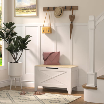 VECELO Modern Shoe Bench for Storage,Toy Chest Ottoman