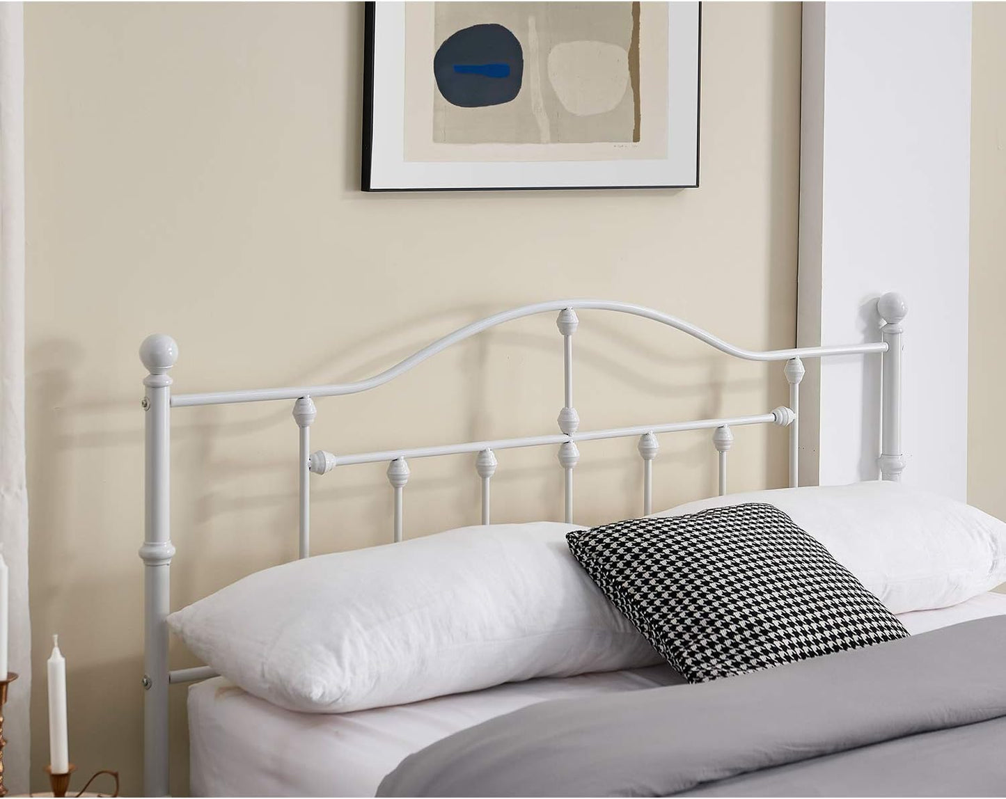 VECELO Classical Black Bed Frame Metal Platform Mattress Foundation with Headboard & Footboard