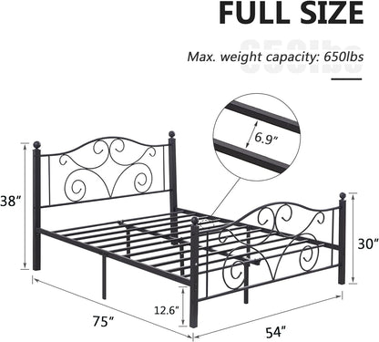VECELO Classic Metal Bed Frame Mattress Foundation
