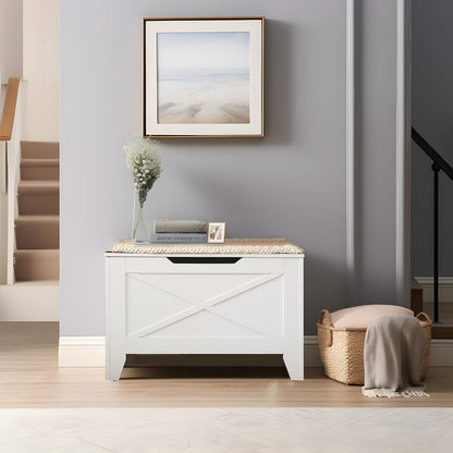 VECELO Modern Shoe Bench for Storage,Toy Chest Ottoman