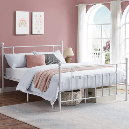VECELO Modern Metal Platform Bed Frame Mattress Foundation with Headboard and Footboard