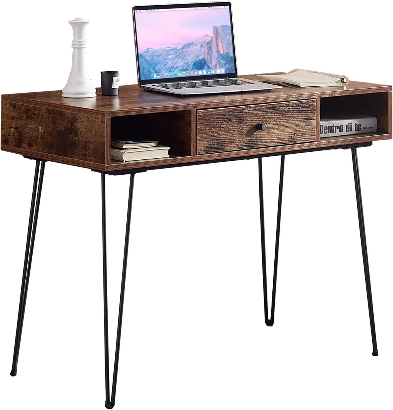 VECELO 39.3" Home Office Work Table with Drawers Computer Desk