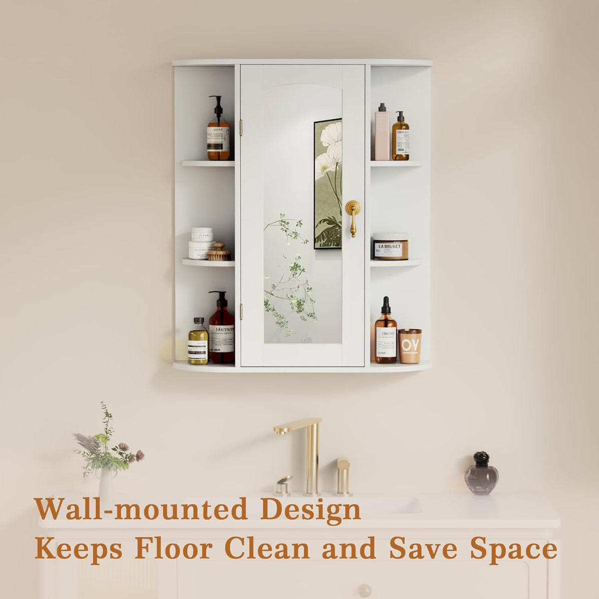 Mueble de Pared para Baño VECELO con Espejo