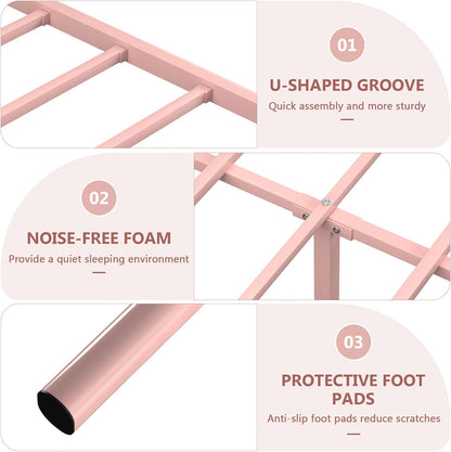 VECELO Classic Metal Bed Frame Mattress Foundation
