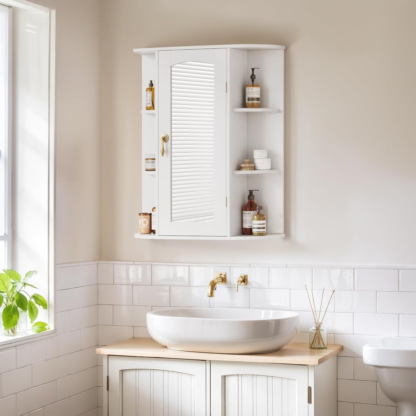 Mueble de Pared para Baño VECELO con Espejo