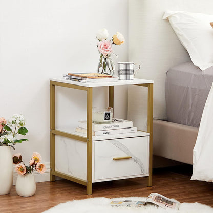 VECELO Nightstand Modern Square End Side Table, 1 Pack/2 Packs