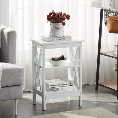 VECELO Modern Nightstand Side End Table with 3-Tiers Open Storage Shelf, 1 pack/2 packs