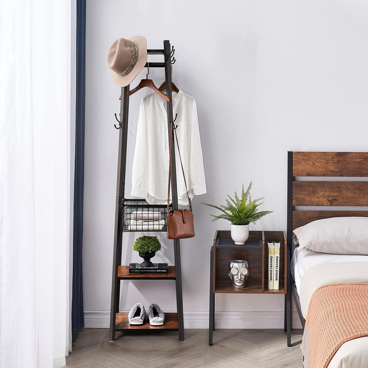VECELO Coat Rack Freestanding Hall Tree