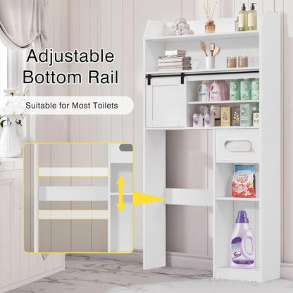 VECELO Over The Toilet Storage Cabinet with Sliding Doors