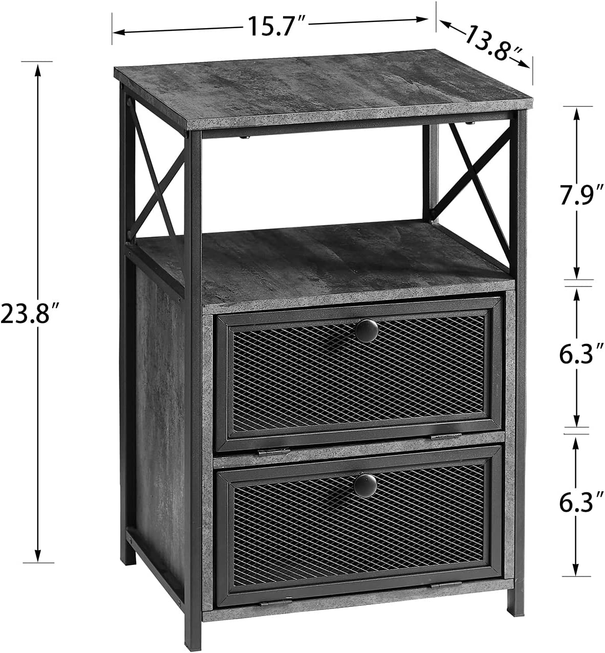 VECELO Nachttisch, Beistelltisch mit aufklappbarer Schublade, 1 Stück/2 Stück