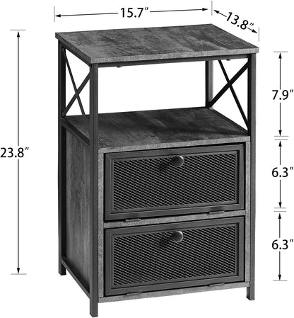 VECELO Nachttisch, Beistelltisch mit aufklappbarer Schublade, 1 Stück/2 Stück