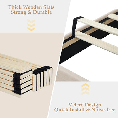 Base de cama tapizada VECELO con cabecero de altura ajustable