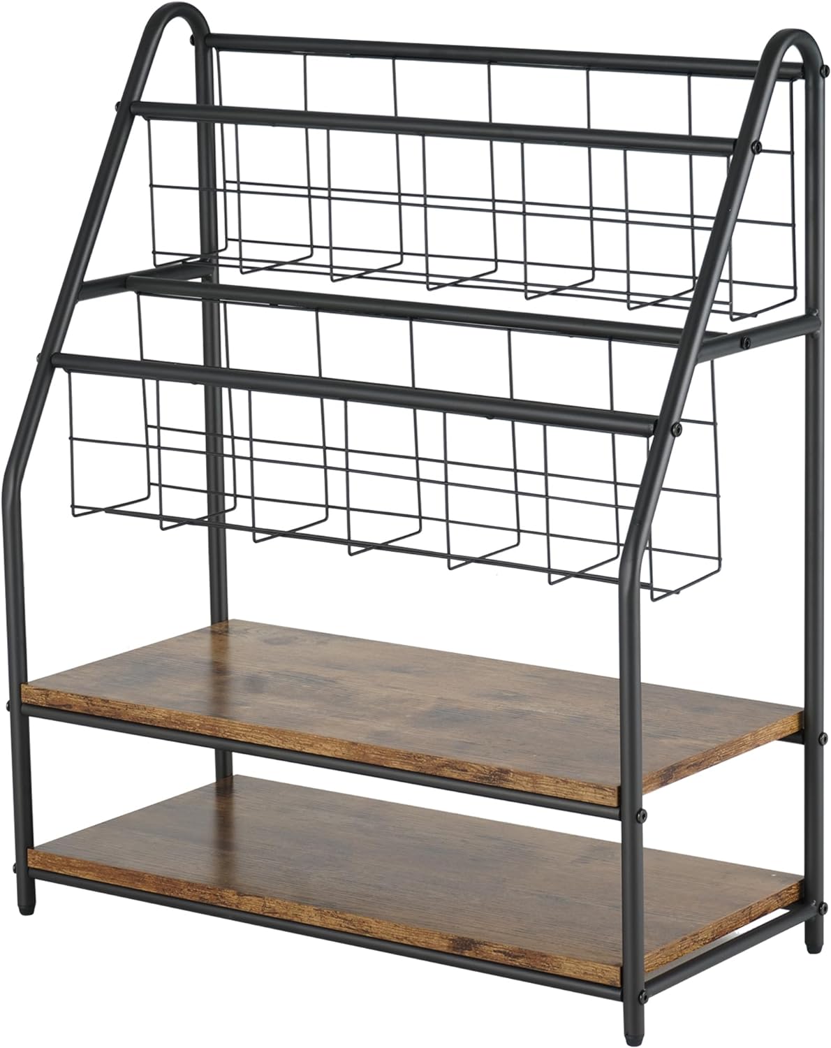 VECELO Zeitungsständer, 2-stufiges Metallregal Prospekthalter