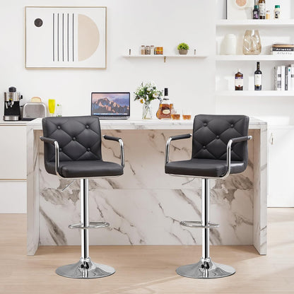 VECELO Verstellbare Barhocker im Thekenhöhe, 2er-Set