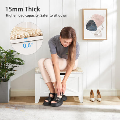 VECELO Modern Shoe Bench for Storage,Toy Chest Ottoman